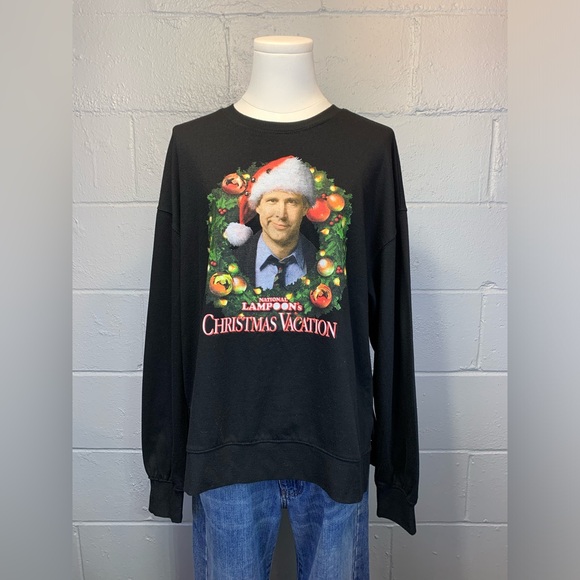 Warner Bros. Tops - National Lampoons Christmas Vacation Black Lightweight Women's Sweatshirt XL
